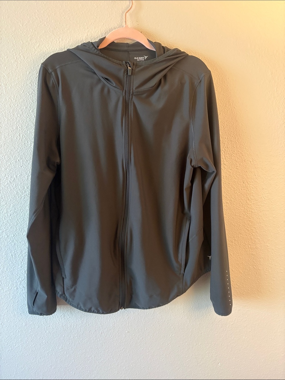 Old Navy Women's Charcoal Hooded Zip-Up Jacket